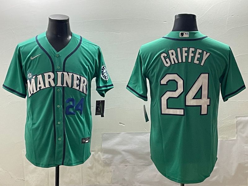 Men Seattle Mariners #24 Griffey Green Game 2025 Nike MLB Jersey style 2
